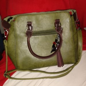 Green leather purse